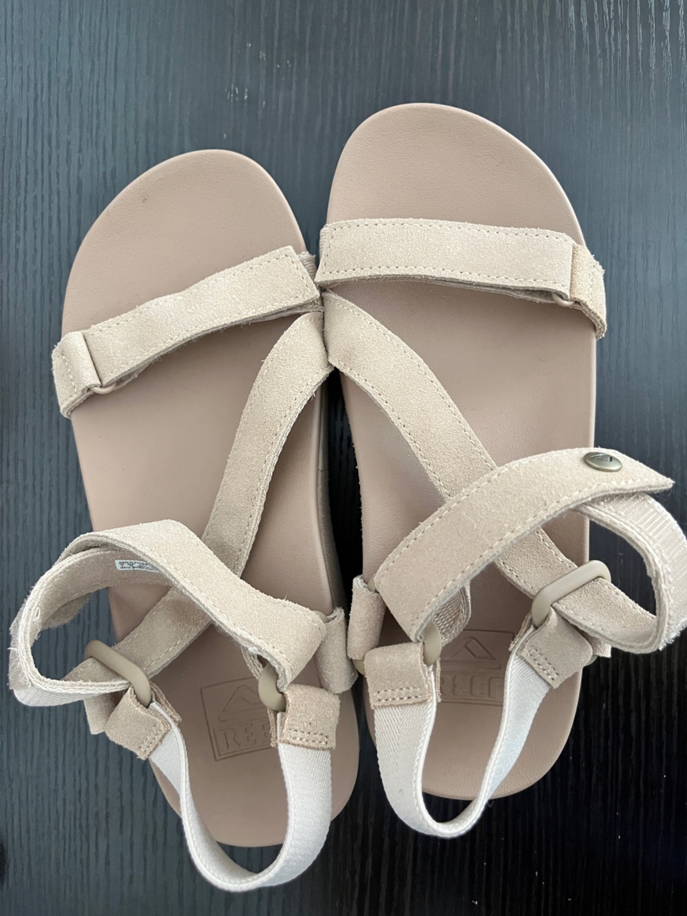 Reef Women's Platform Sandals in Light Beige Suede
